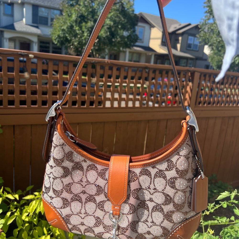 Coach Tan Signature Canvas Shoulder Bag - Picture 2 of 8